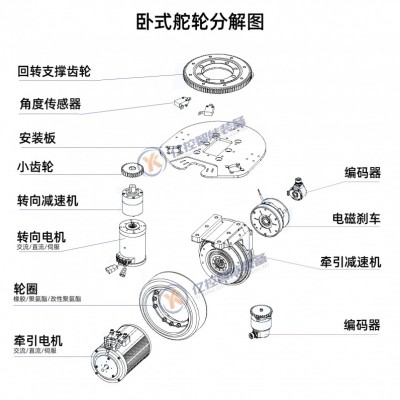 亿控TEC舵轮AGV舵机驱动轮伺服电机总成